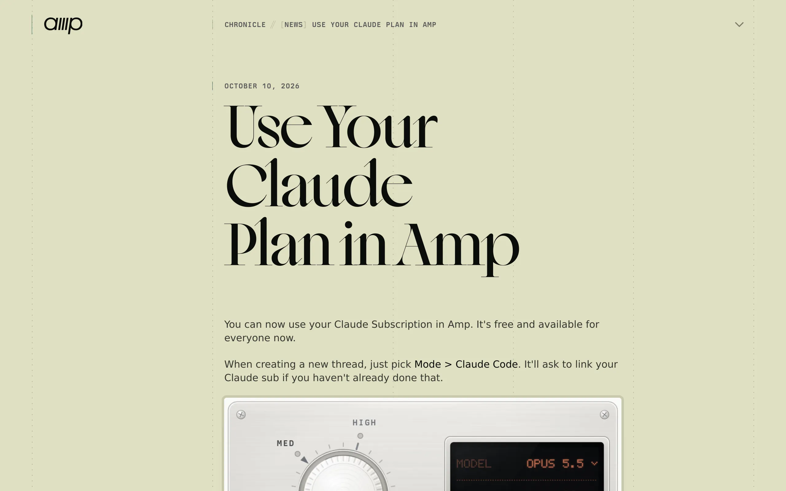 Use Your Claude Plan in Amp
