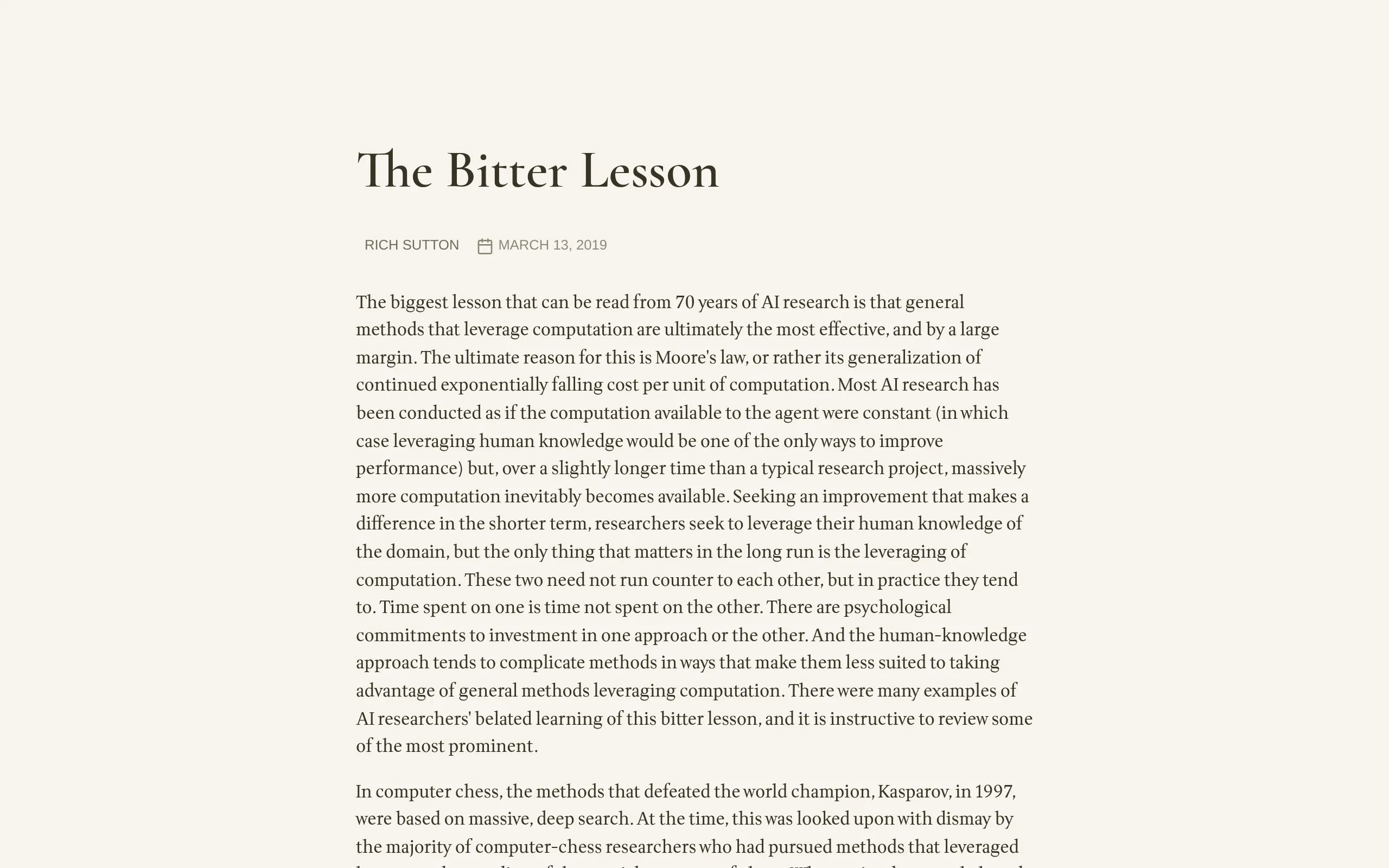 The Bitter Lesson