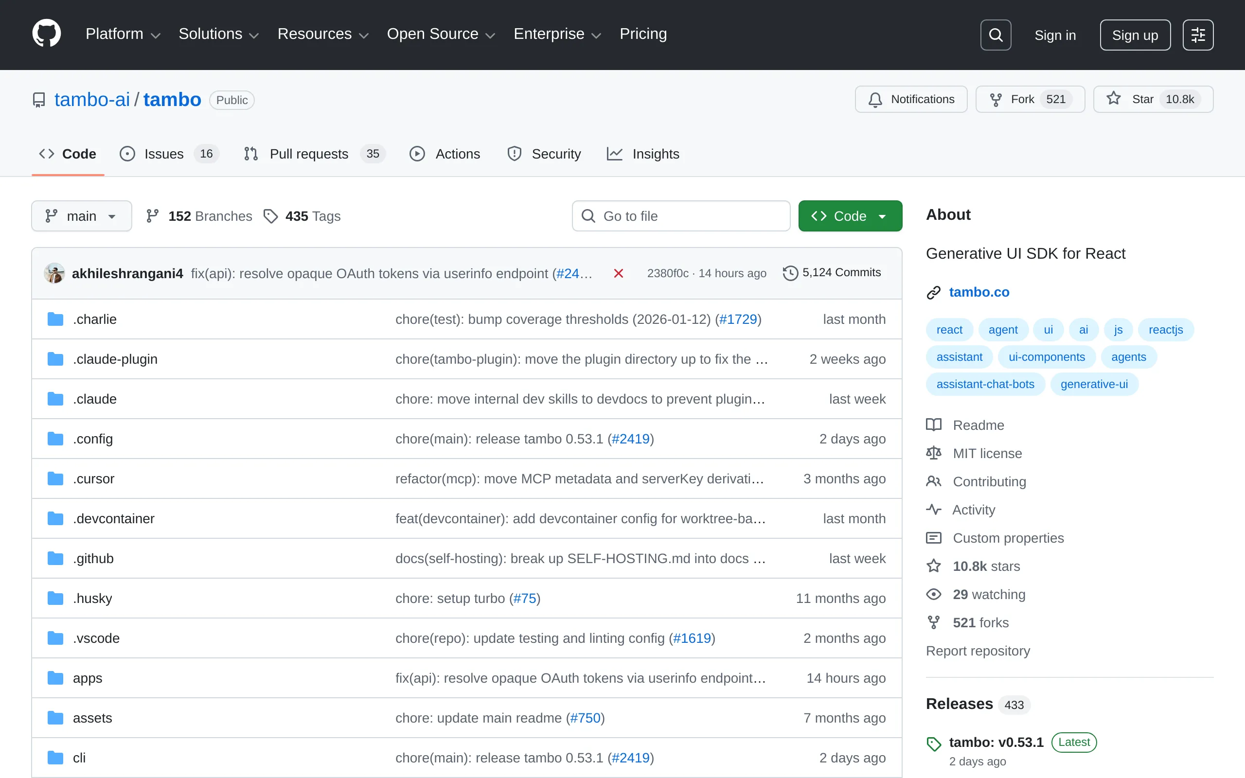 Tambo AI GitHub
